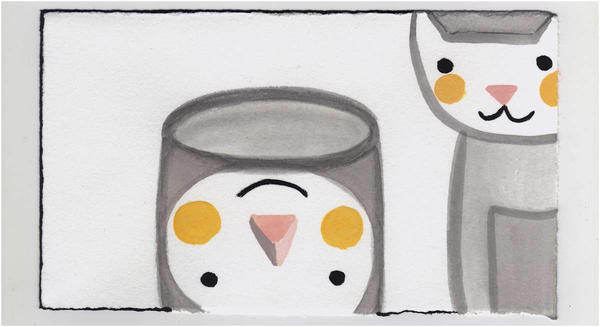 One Ceramic Vessel and One Cat. #1067 by Raya Bodnarchuk, Estate, Image 1.