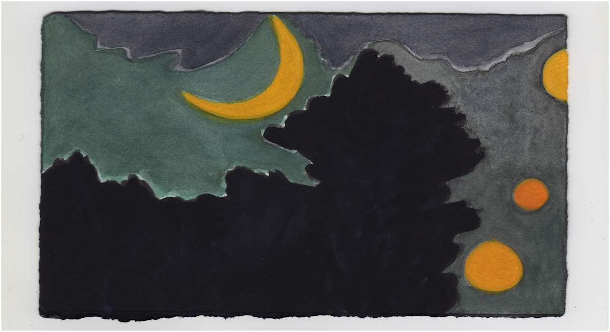 The Trees and the Moon. #1069 by Raya Bodnarchuk, Estate, Image 1.