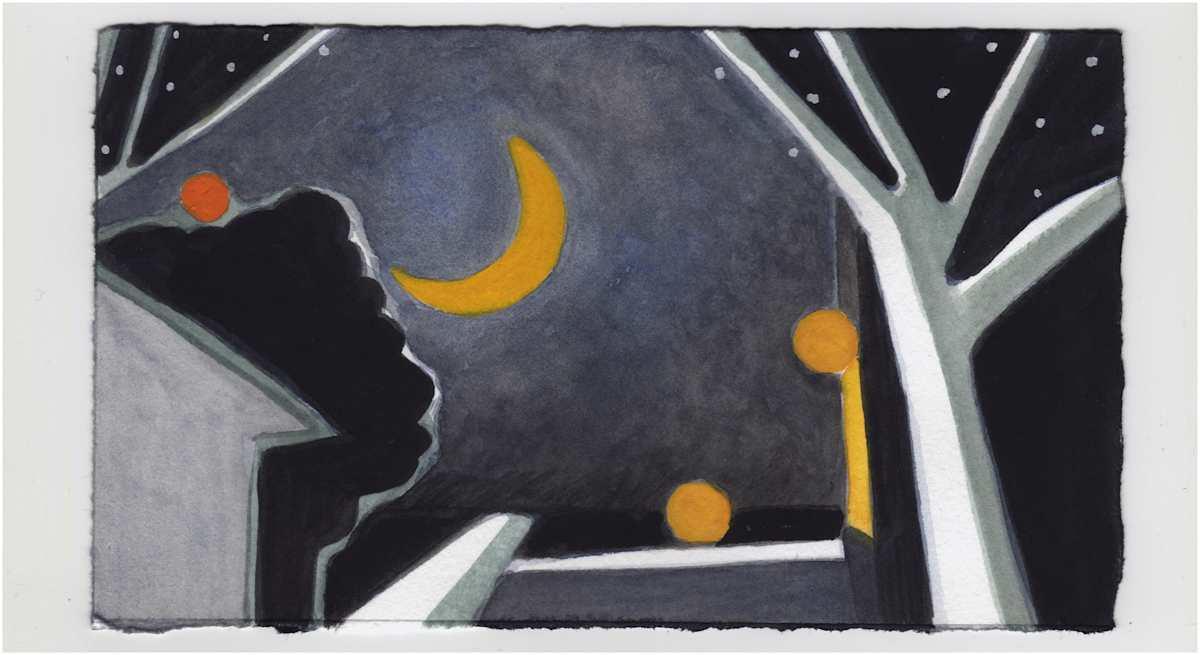 The Moon and Mars. #1071 by Raya Bodnarchuk, Estate, Image 1.
