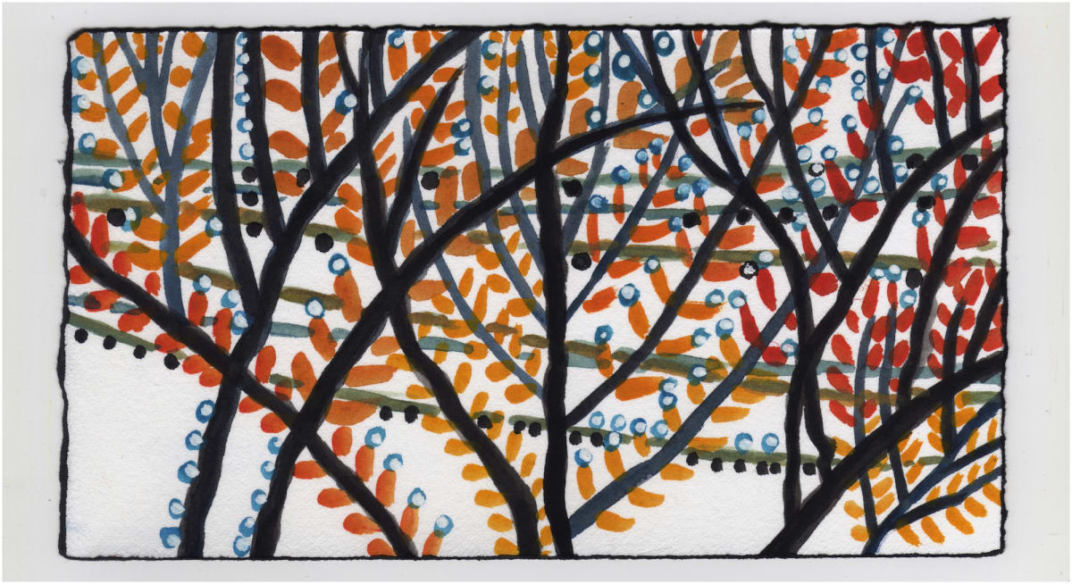 Rain Drops on the Barberry. #1095 by Raya Bodnarchuk, Estate 