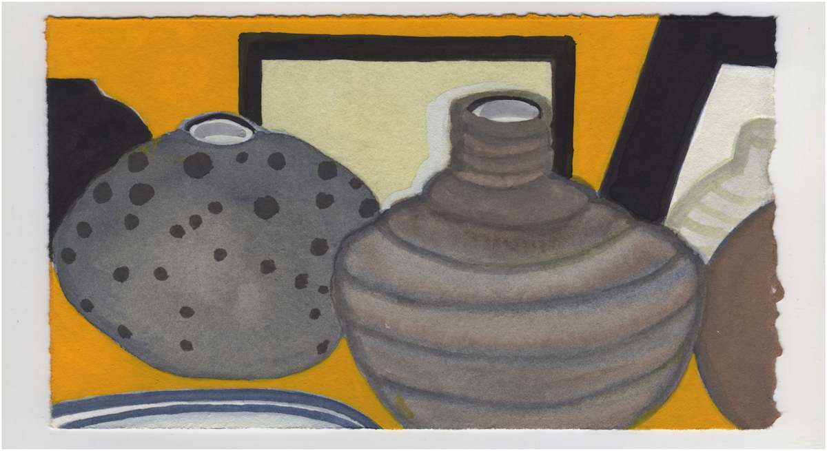 Five Pots and Two Mirrors. #1116 by Raya Bodnarchuk, Estate, Image 1.