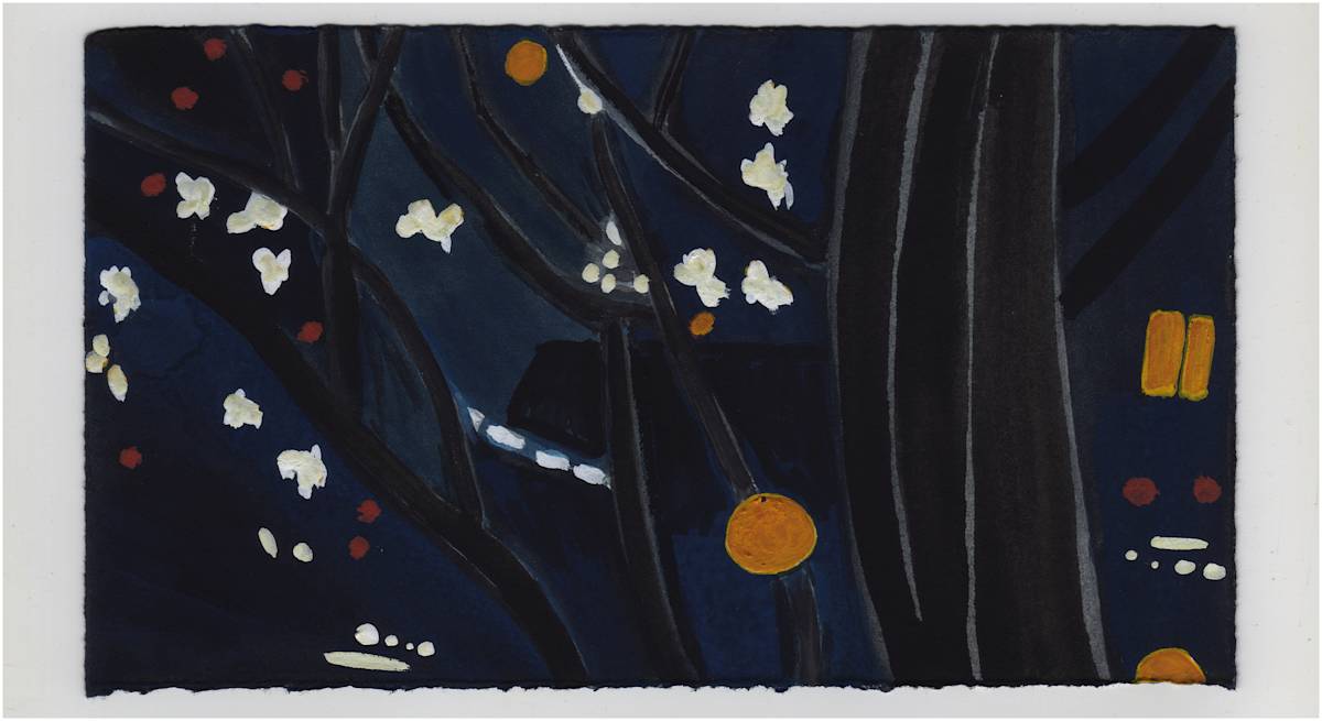 Some Moonlight Behind The Star Magnolias. #1221 by Raya Bodnarchuk, Estate, Image 1.