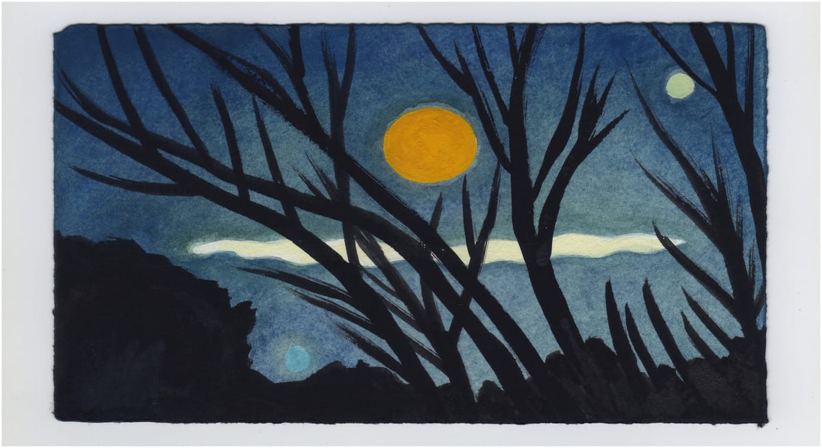 The Moon One Cloud and Jupiter (Blue). #1227 by Raya Bodnarchuk, Estate 