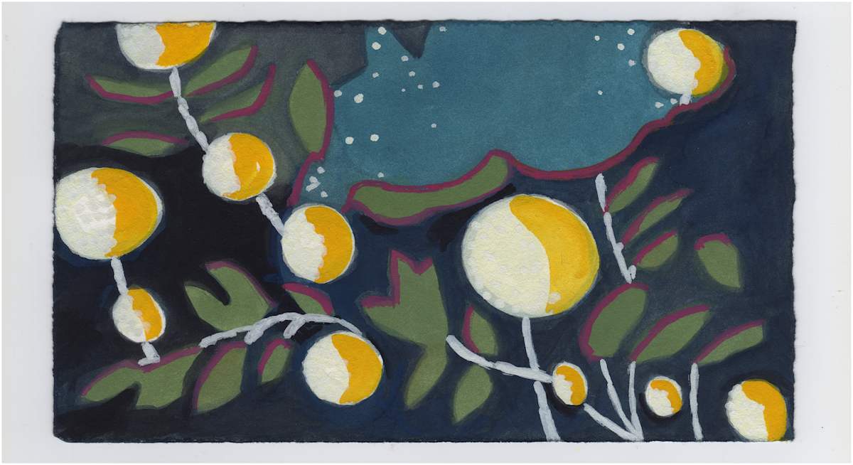 Viburnum at Night. #1228 by Raya Bodnarchuk, Estate, Image 1.
