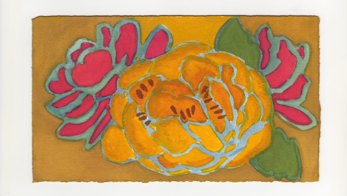 Three Roses with Two Leaves. #1250 by Raya Bodnarchuk, Estate 