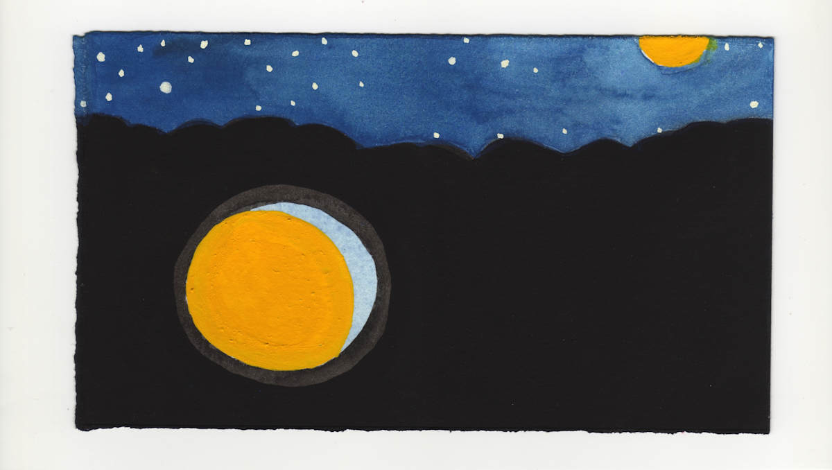 The Moon Below the Horizon and Jupiter. #1263 by Raya Bodnarchuk, Estate, Image 1.
