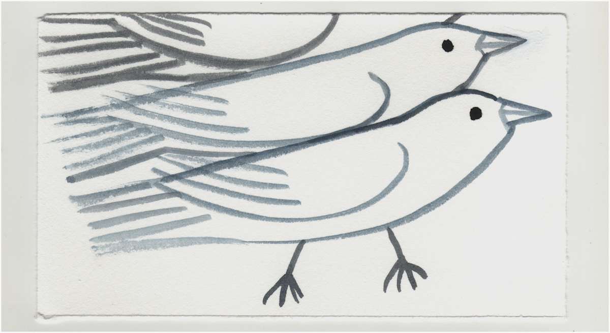 Three Robins. #1297 by Raya Bodnarchuk, Estate, Image 1.