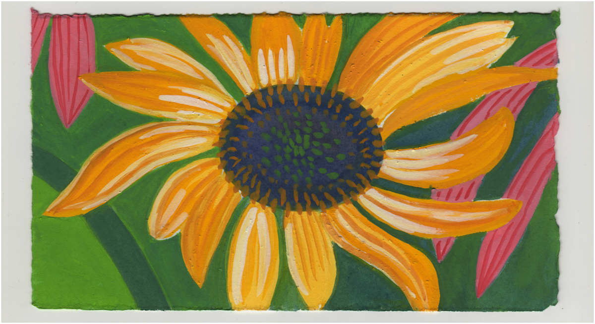 A Yellow Cone Flower. #1309 by Raya Bodnarchuk, Estate, Image 1.