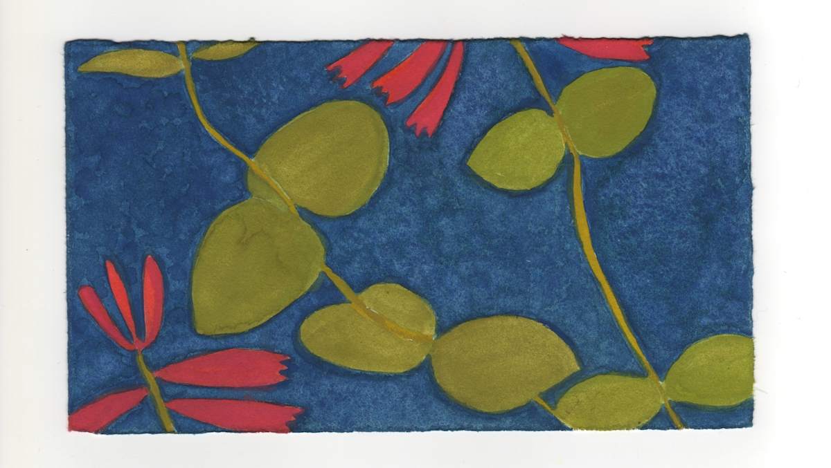 Coral Honeysuckle. #1356 by Raya Bodnarchuk, Estate, Image 1.