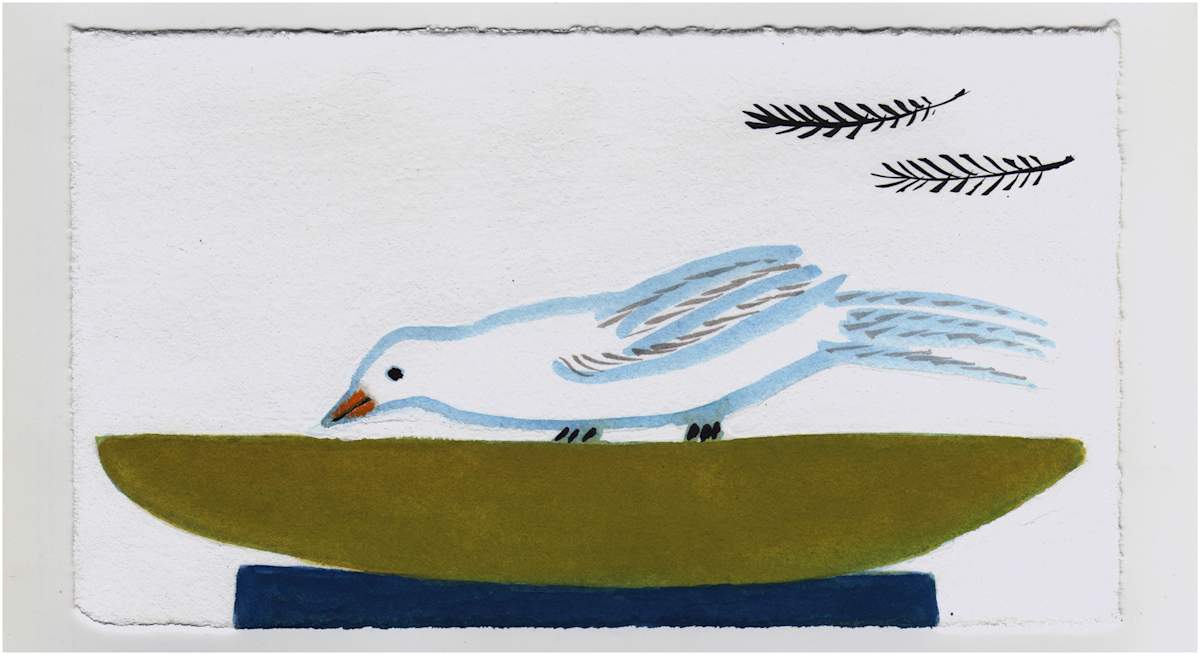 At the Bird Bath. #1369 by Raya Bodnarchuk, Estate, Image 1.