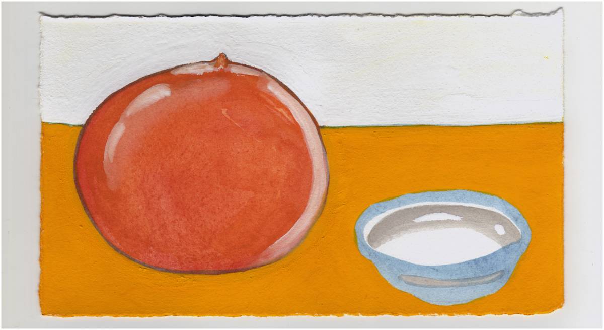 A Big Peach and a Little Bowl. #1371 by Raya Bodnarchuk, Estate, Image 1.
