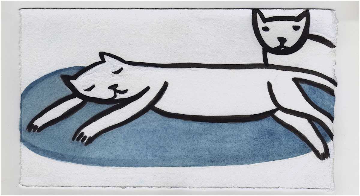 Two Cats. #1389 by Raya Bodnarchuk, Estate, Image 1.
