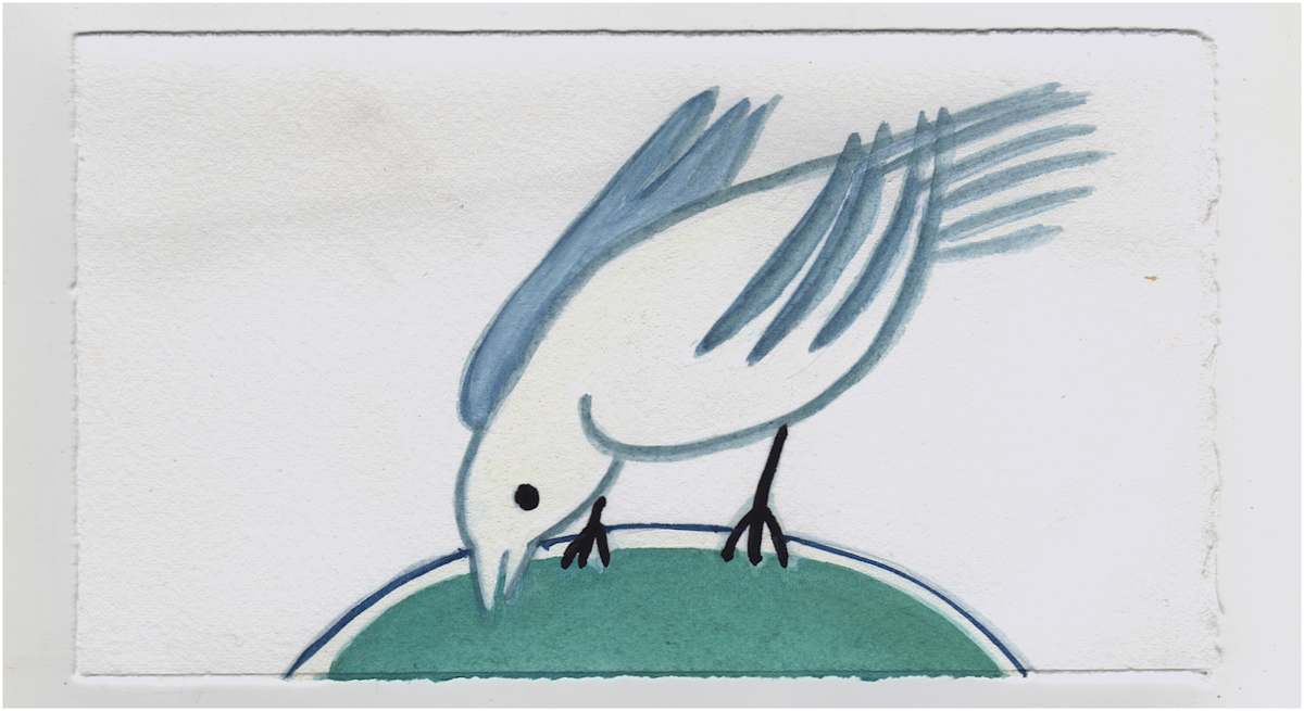 The Bird Bath. #1391 by Raya Bodnarchuk, Estate, Image 1.