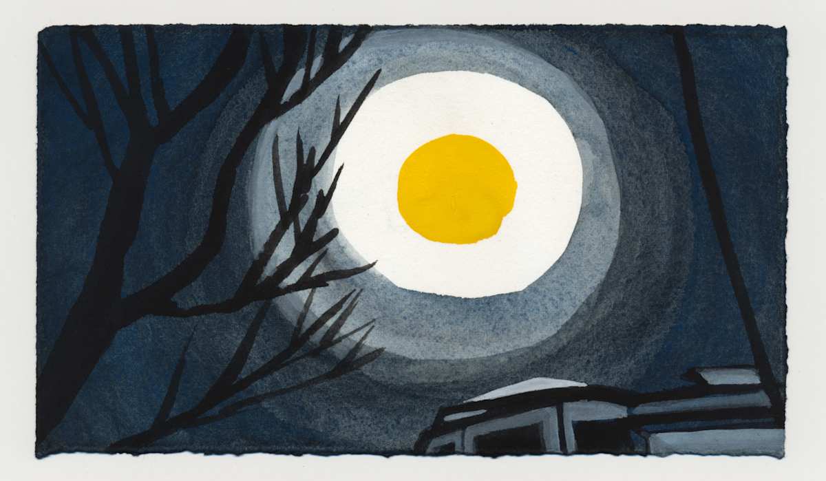 The Frost Moon over my House. #1465 by Raya Bodnarchuk, Estate, Image 1.