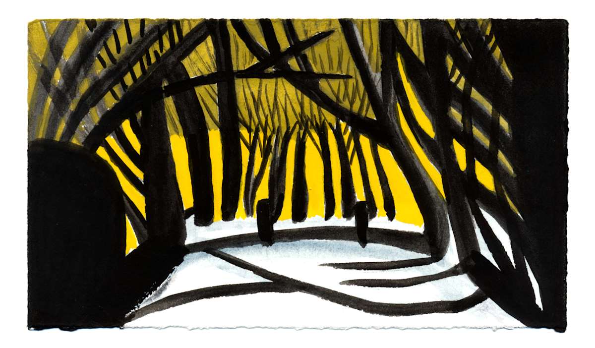 Golden Light on the River Through the Trees. #1517 by Raya Bodnarchuk, Estate, Image 1.