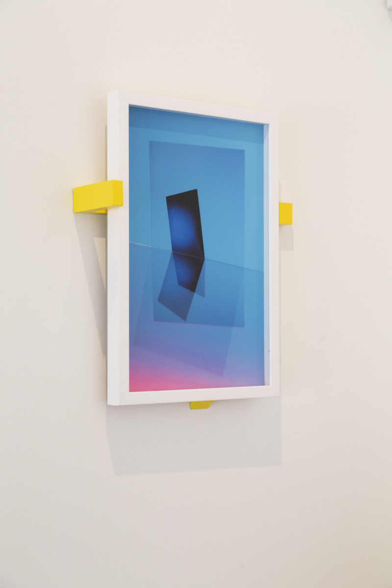 Reflected Blue on Blue, pink low (yellow backing changed to white by Aaron Farley 