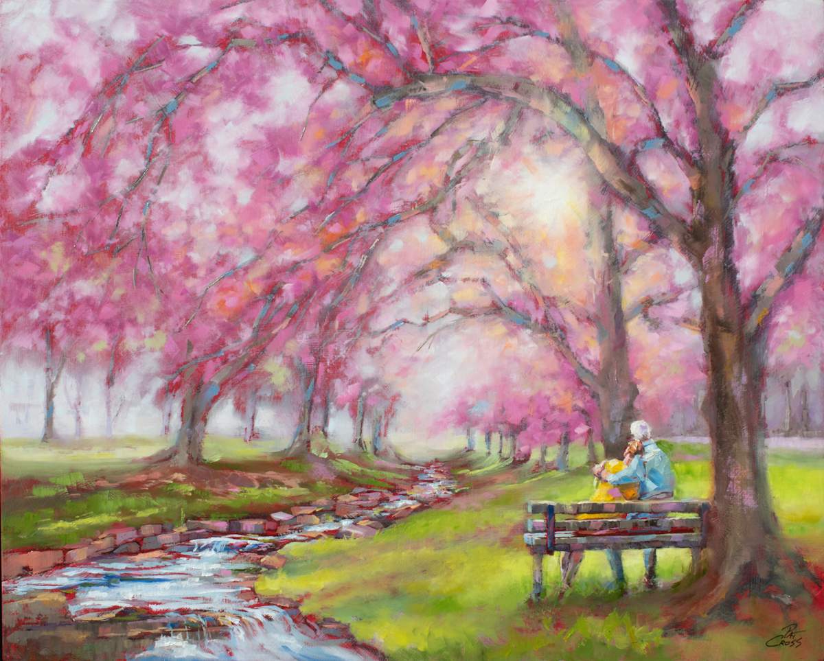 Cherry Blossom Lovers by Pat Cross 