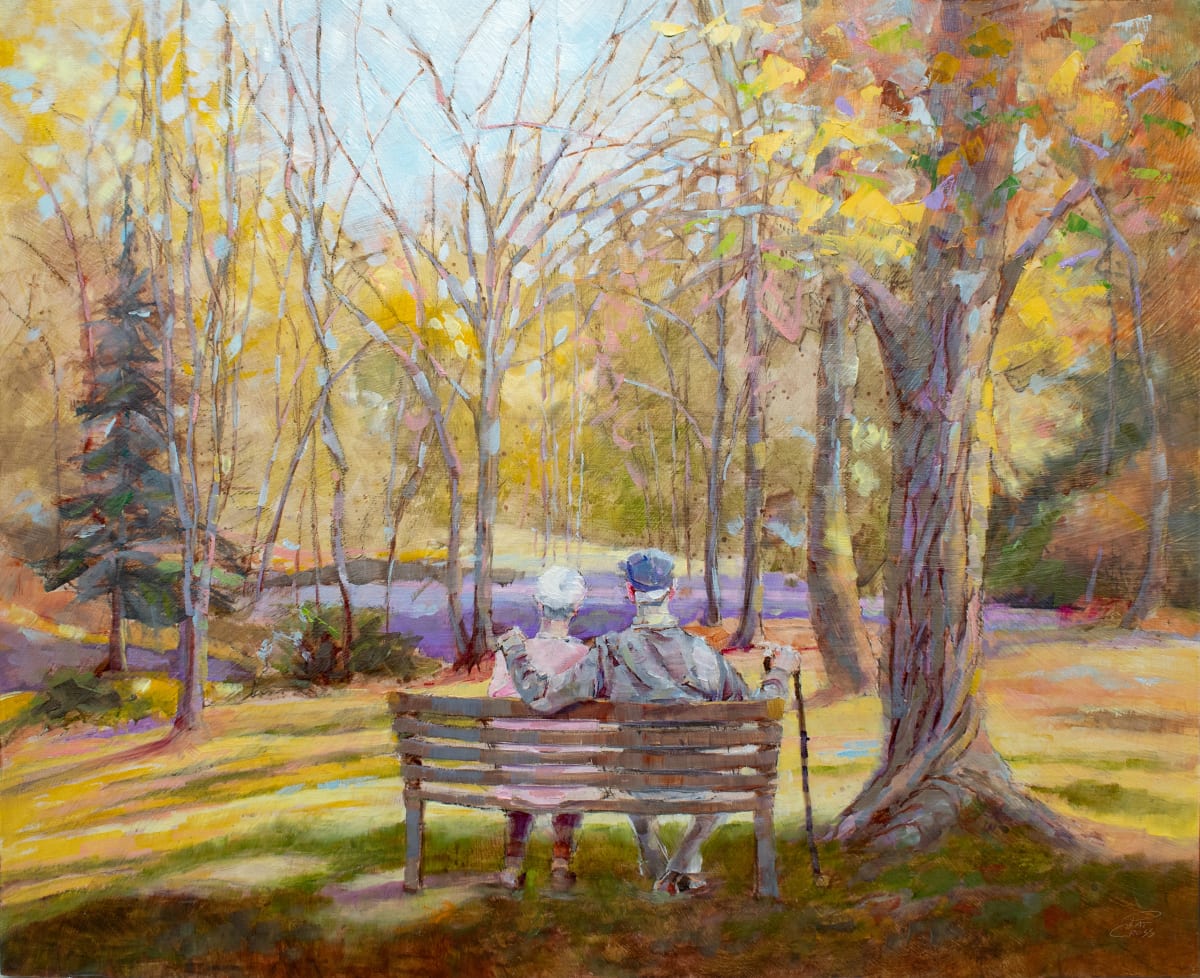 Front Row Seating by Pat Cross  Image: Front Row Seating 16x20 oil painting by Pat Cross