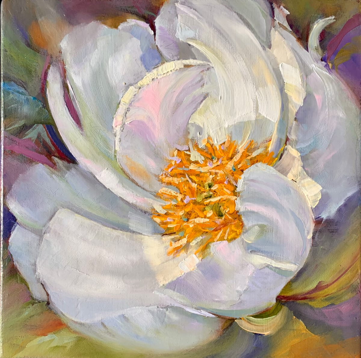 Peony White Delight by Pat Cross  Image: New painting