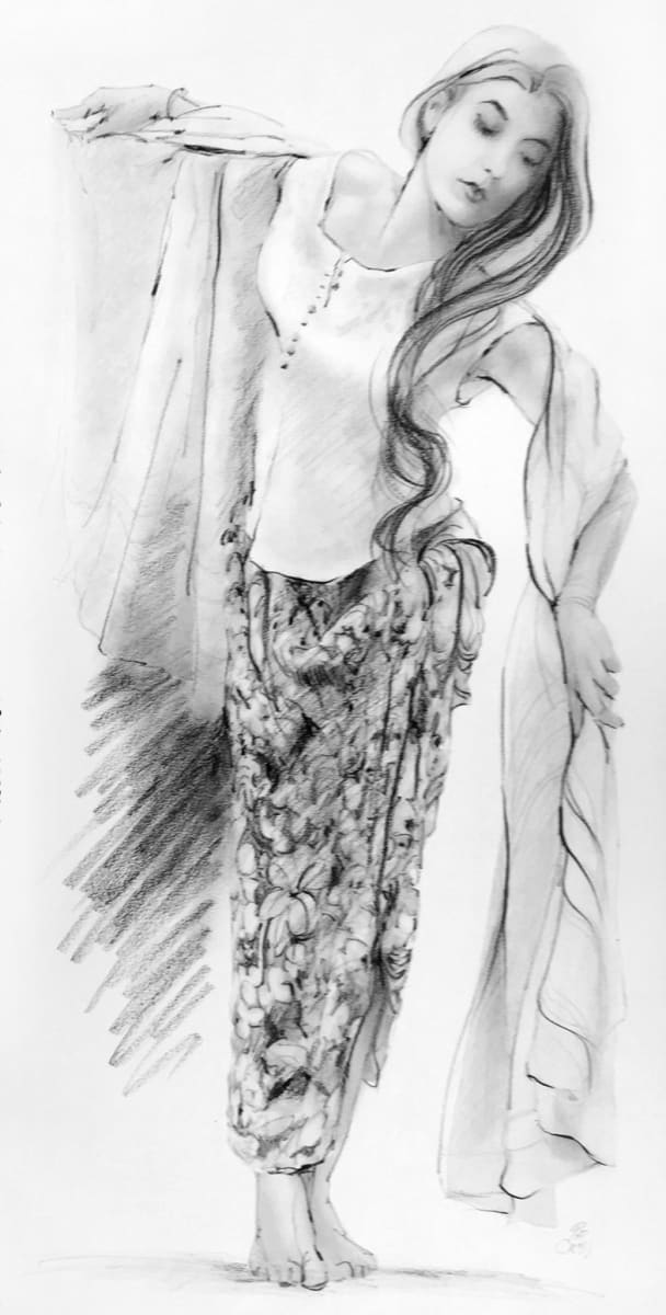 Preening Her Wing by Pat Cross 