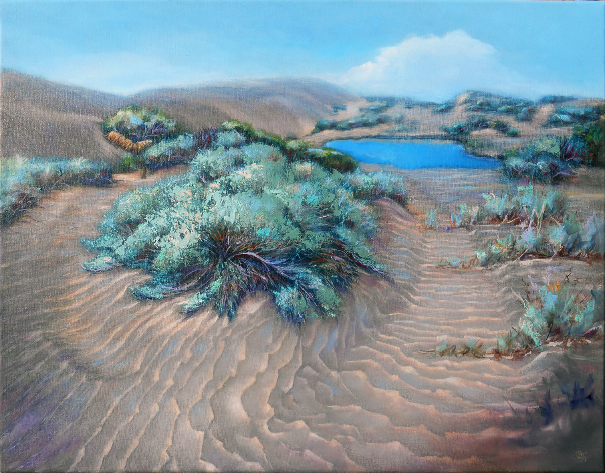 Sage on Desert Waves by Pat Cross 