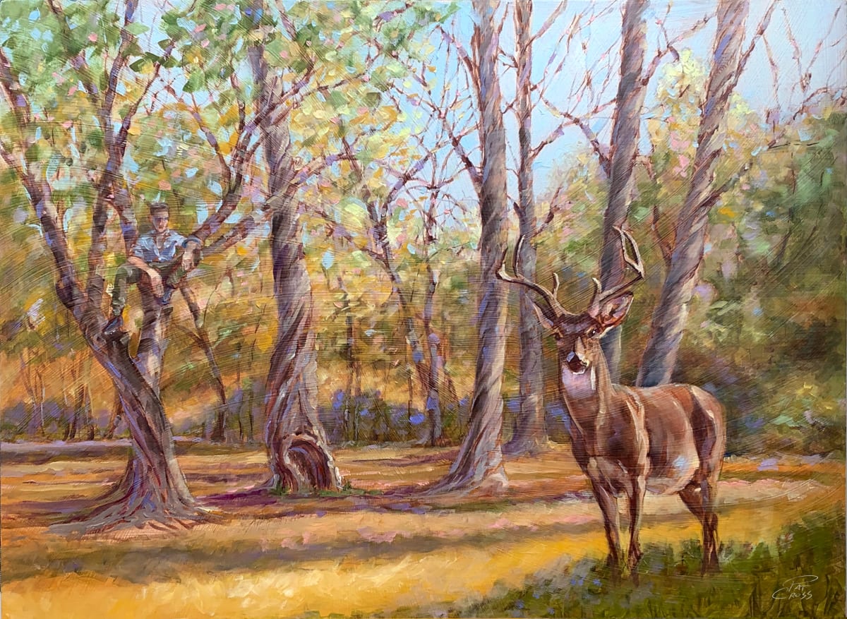 The Buck Stops Here by Pat Cross  Image: The Buck Stops Here oil painting by Pat Cross.