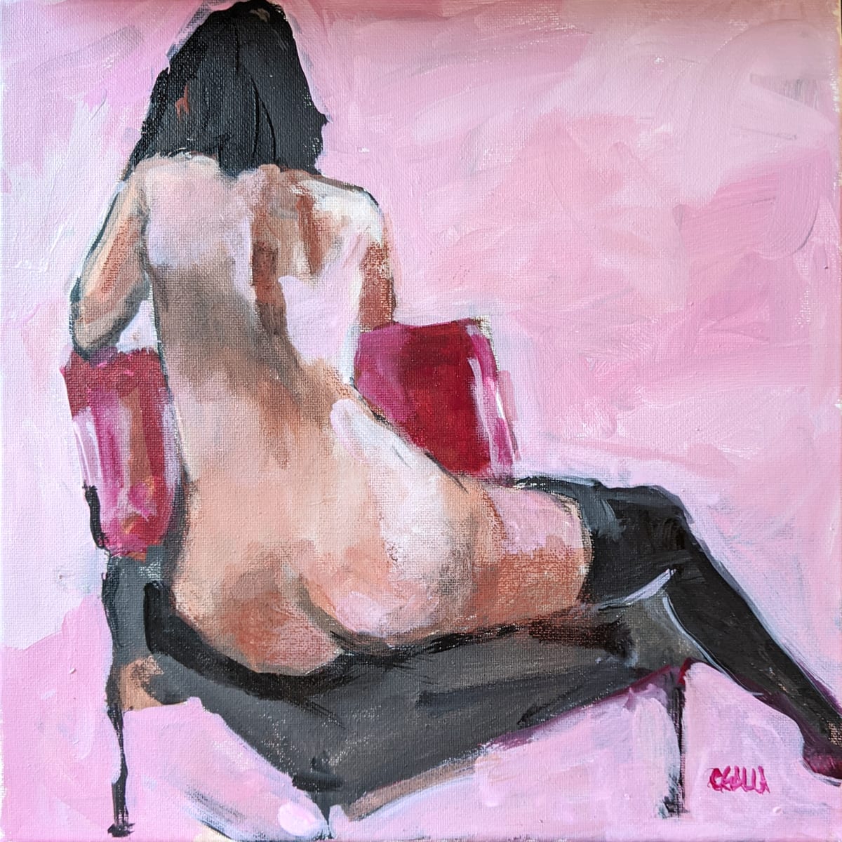 Pink Settee by Corinne Galla 