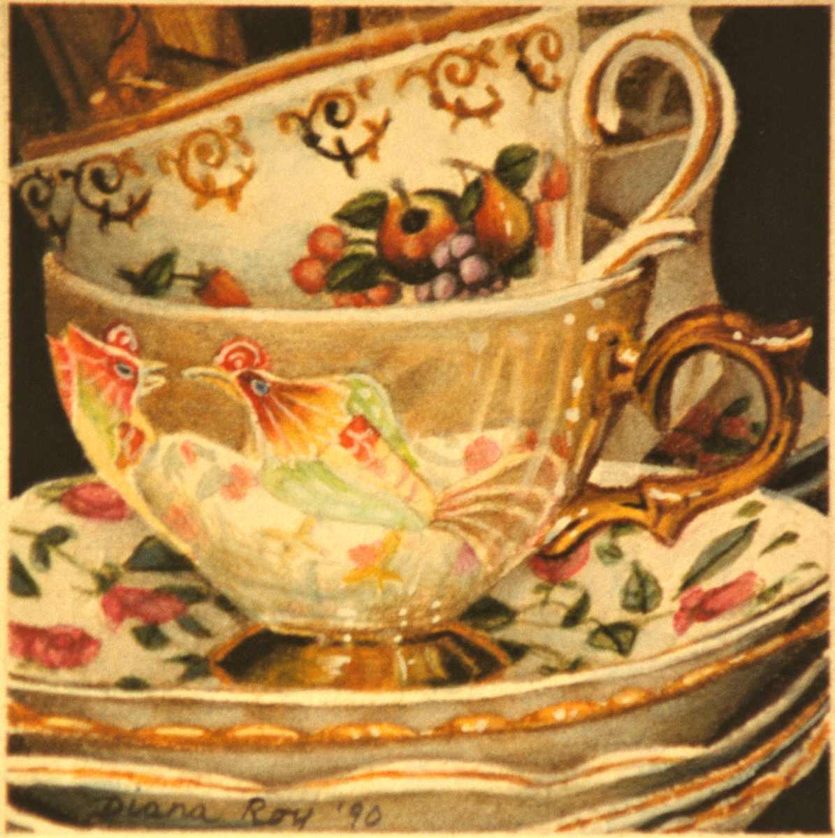 "Rooster Cup" by Diana Roy 1940-2019, Image 1.