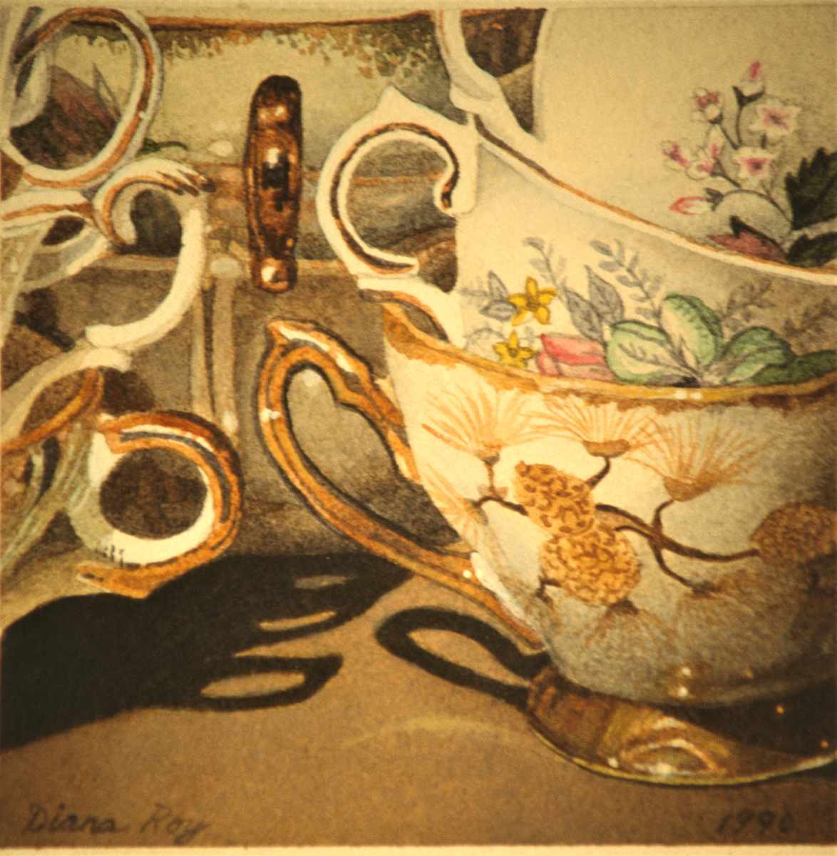 "Thistle Cup" by Diana Roy 1940-2019, Image 1.