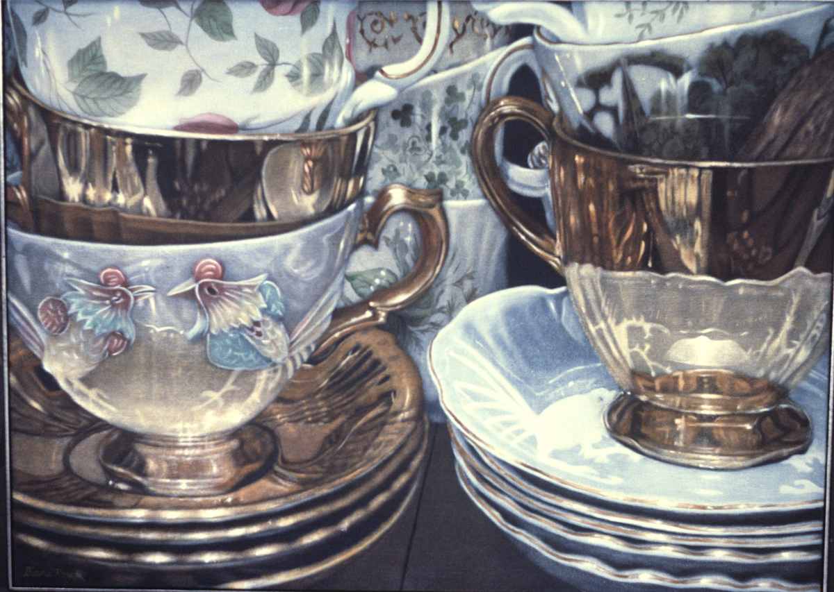 "China with Rooster Cup" by Diana Roy 1940-2019, Image 1.