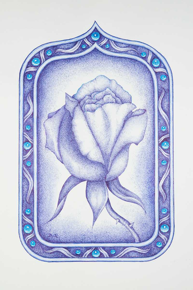 Blue Rose by Diana Roy 1940-2019, Image 1.