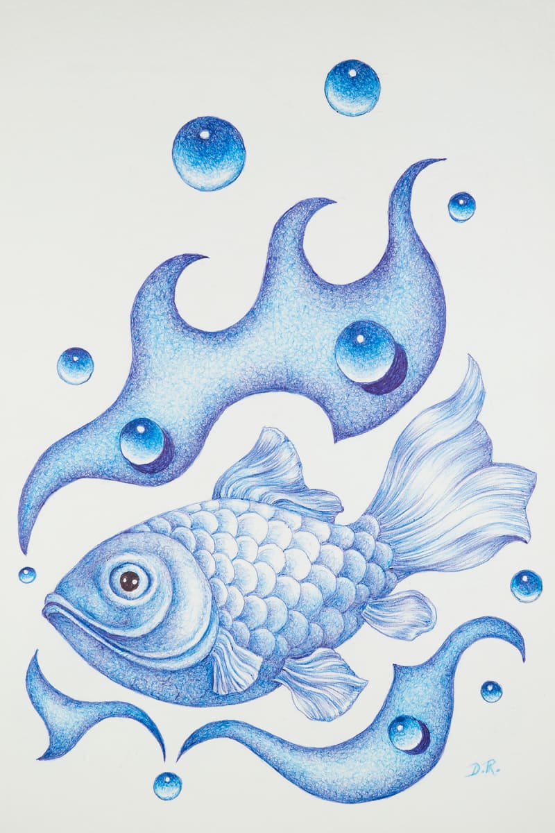 Fish in Water by Diana Roy 1940-2019, Image 1.