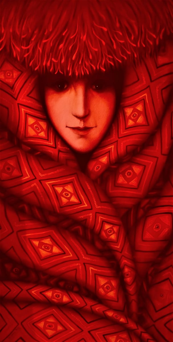 "Rose Red" by Diana Roy 1940-2019, Image 1.