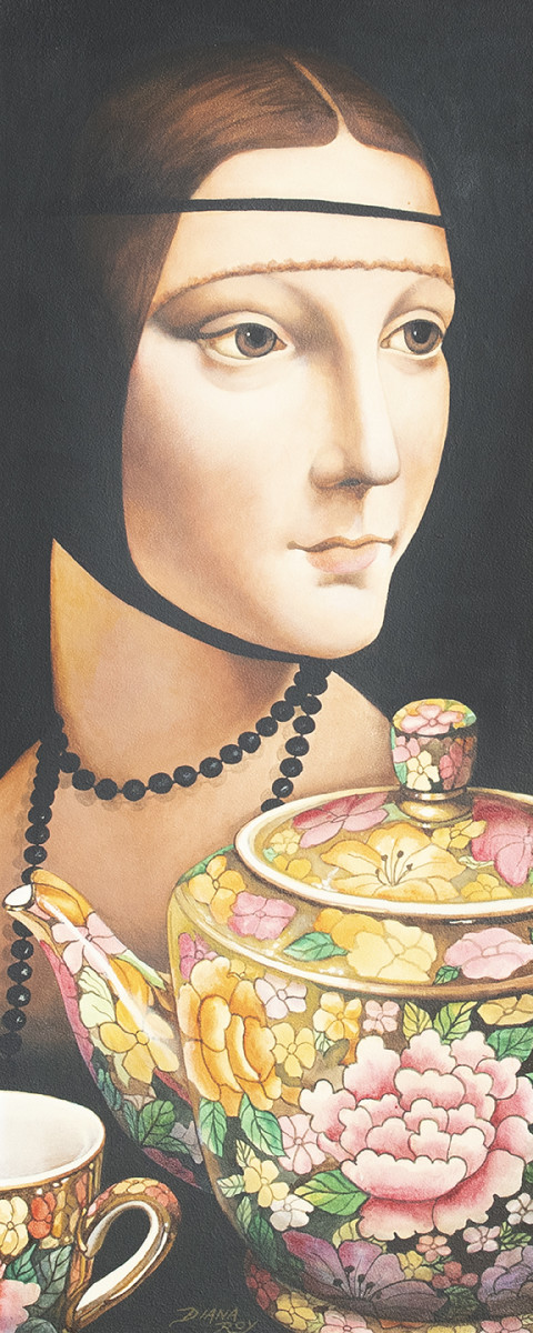 "Floral Teapot" by Diana Roy 1940-2019 