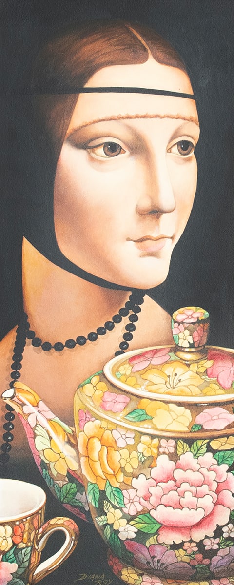 "Floral Teapot" by Diana Roy 1940-2019, Image 2.
