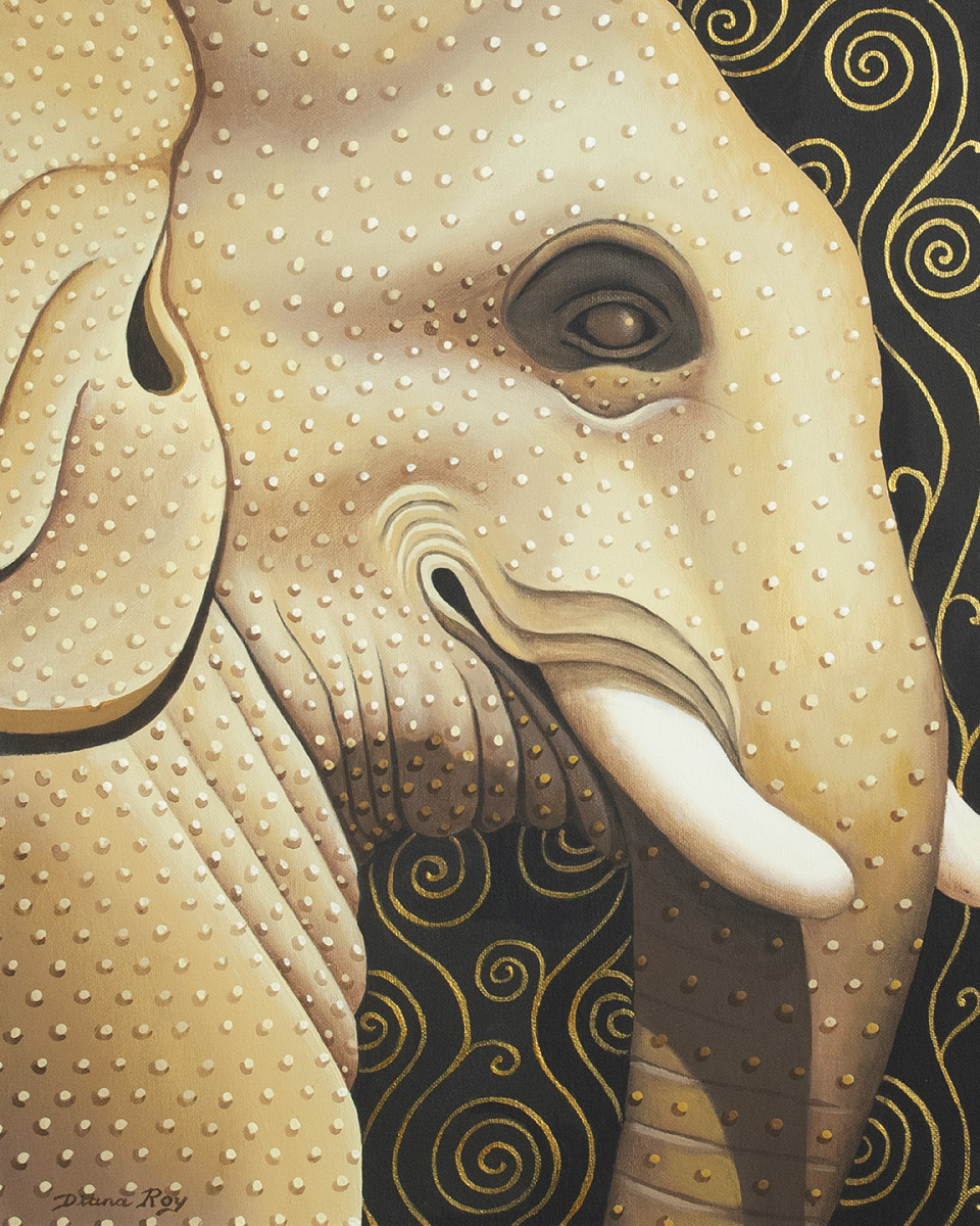 Dotted Elephant by Diana Roy 1940-2019 