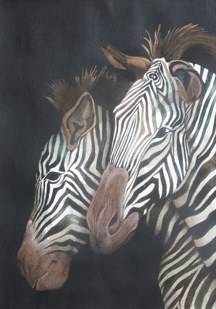 "Zebras" by Diana Roy 1940-2019 