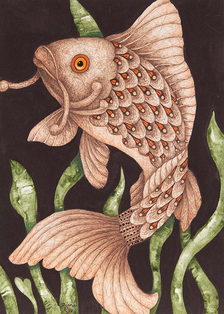 "Ornamental Fish" by Diana Roy 1940-2019, Image 2.