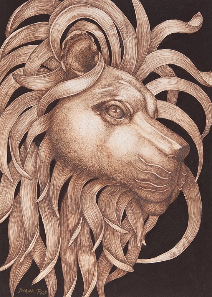 "Winter Lion" by Diana Roy 1940-2019, Image 2.