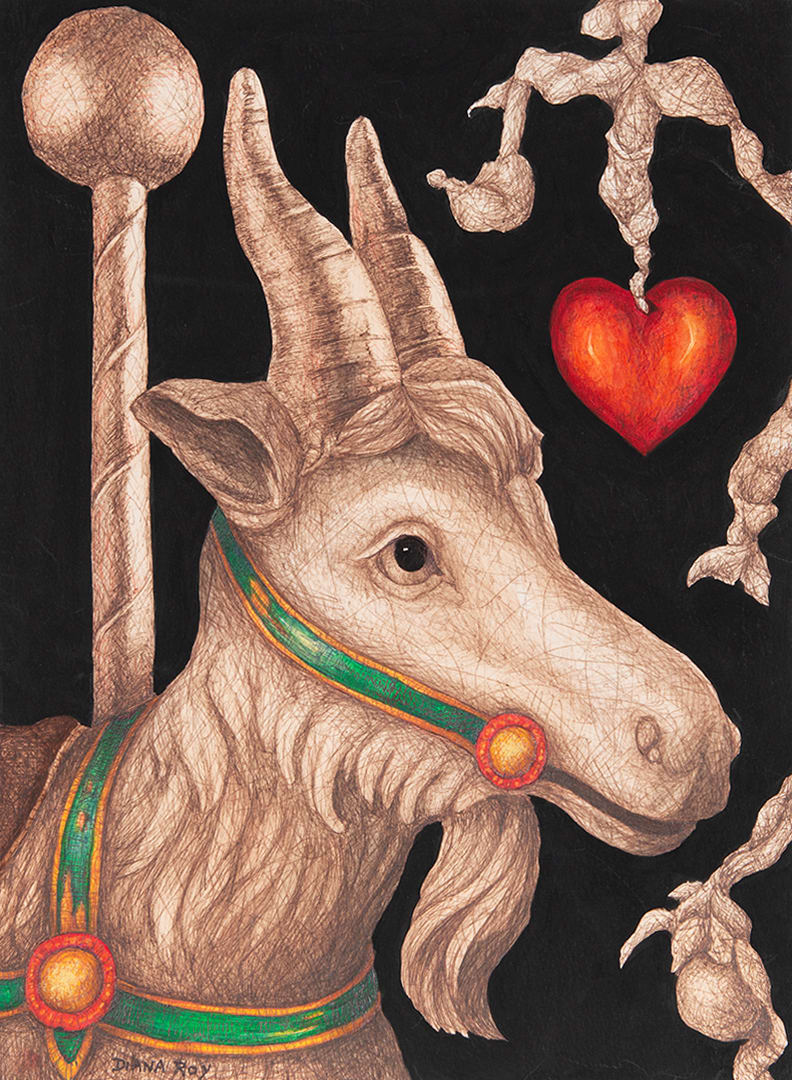 "Carousel Goat" by Diana Roy 1940-2019, Image 2.
