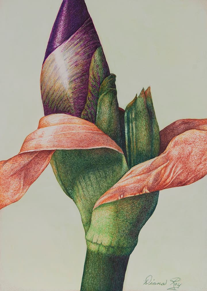 "Iris Bud #1" by Diana Roy 1940-2019, Image 2.
