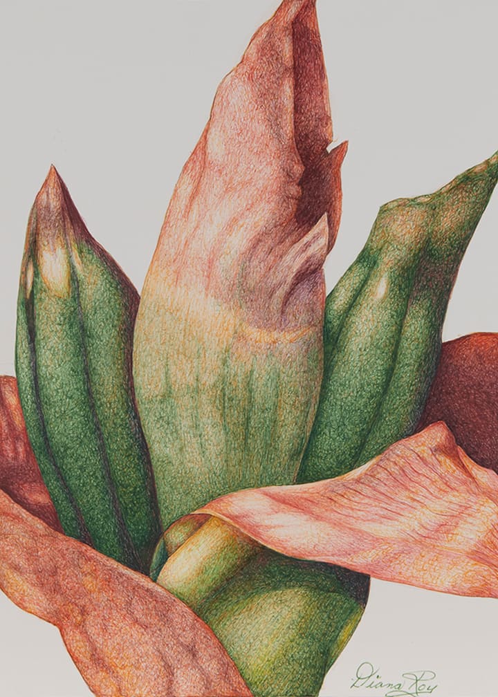 "Flower Buds" by Diana Roy 1940-2019, Image 2.