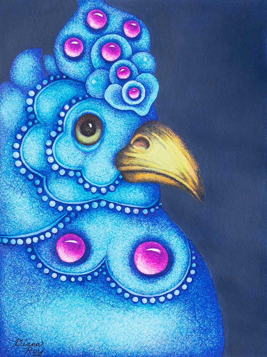 "Beading The Blue Bird" by Diana Roy 1940-2019, Image 2.