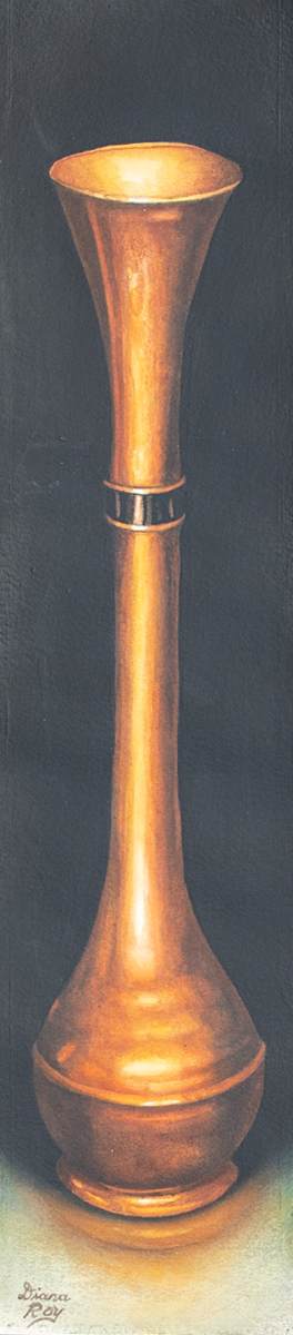 "Copper Trumpet Vase" by Diana Roy 1940-2019, Image 2.