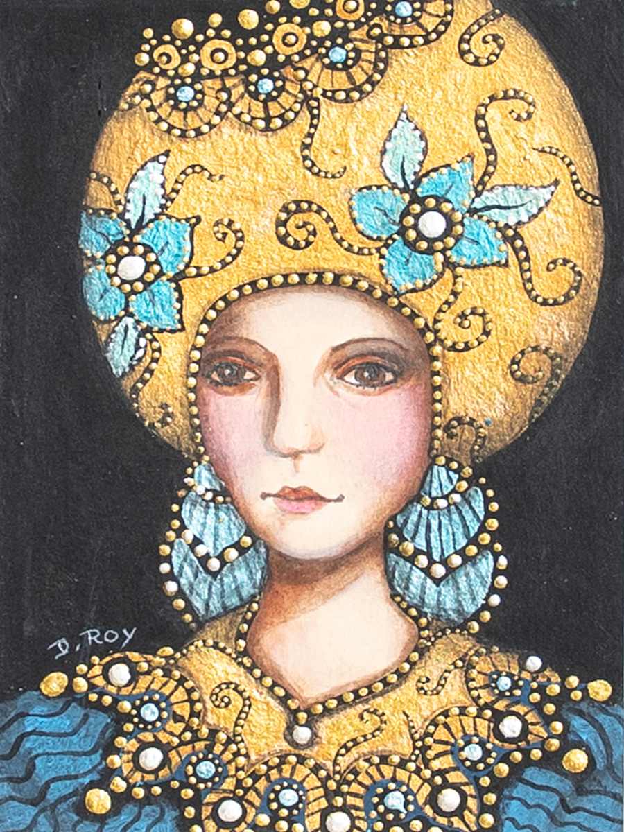 "Blue Flowers" by Diana Roy 1940-2019, Image 1.