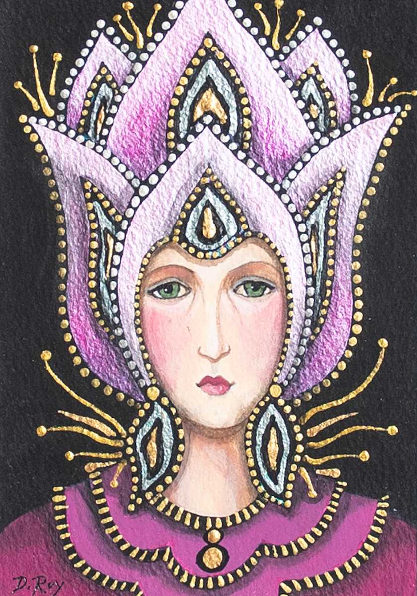 "Floral Head Dress" by Diana Roy 1940-2019, Image 1.