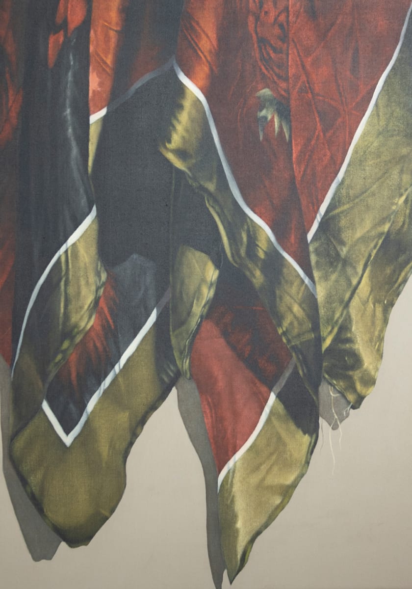 "Burgundy Scarf" by Diana Roy 1940-2019, Image 1.