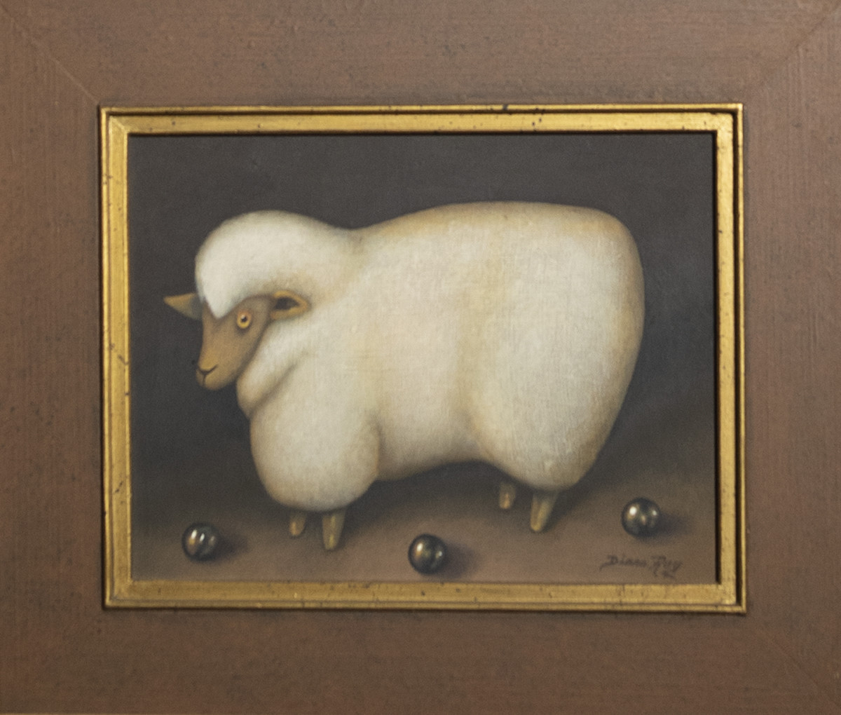 "One Sheep, Three Marbles" by Diana Roy 1940-2019 