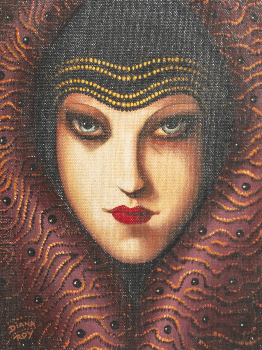 Untitled (Red Lip Lady) by Diana Roy 1940-2019 