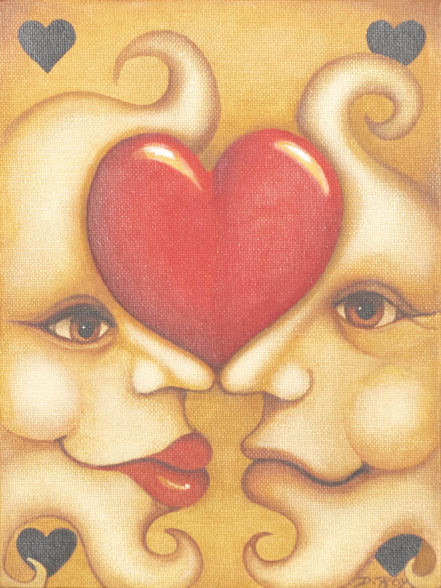 "Heart Couple" by Diana Roy 1940-2019, Image 1.